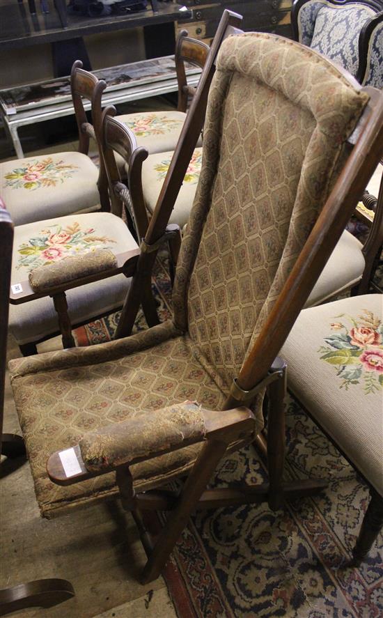 A late 19th century folding steamer chair